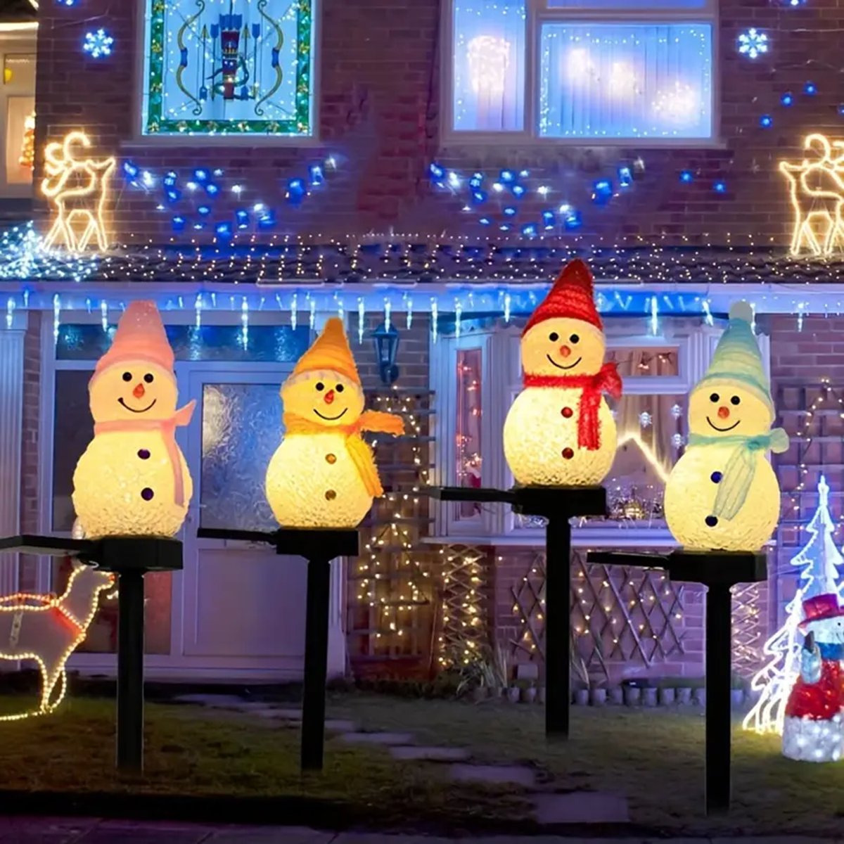 Outdoor Power For Xmas Lights - Luz LED Solar de muñeco de