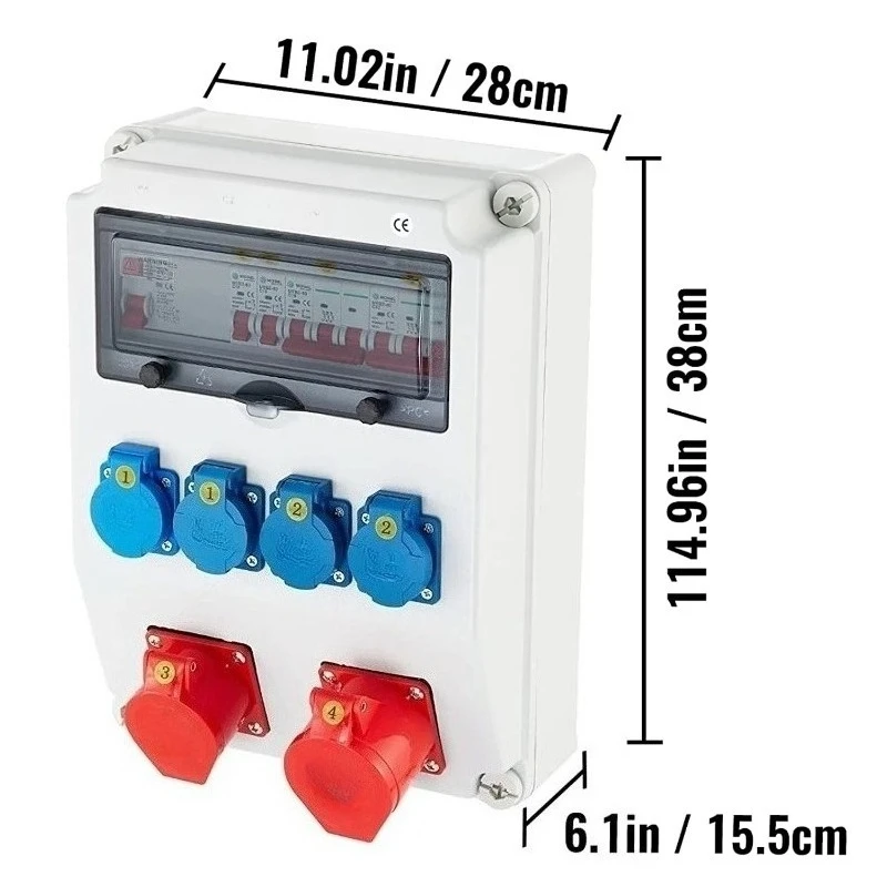 Outdoor Power Distributors - Enchufes 1x enchufe adaptador, caja de