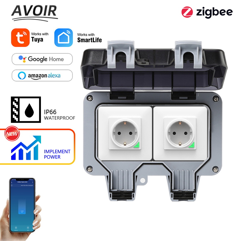 Outdoor Power Solutions - Avoir Tuya Zigbee enchufes eléctricos IP66