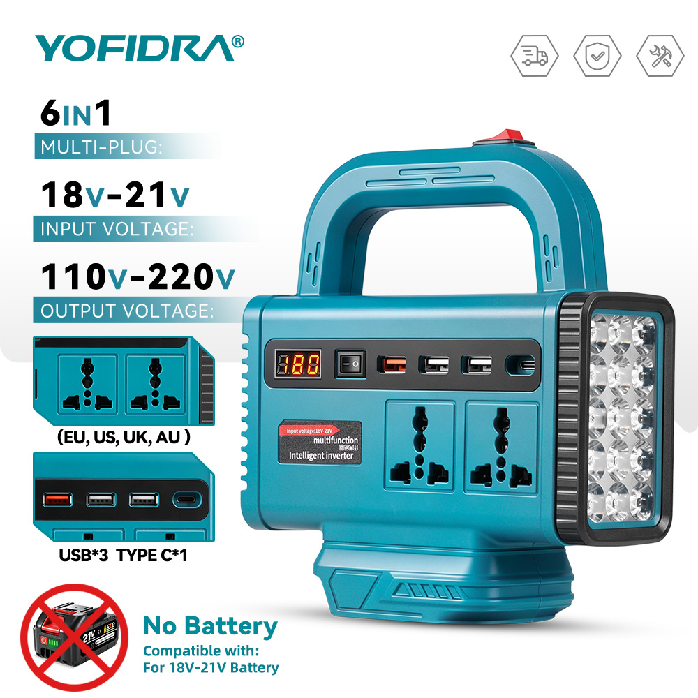 Outdoor Usb Power Supply - Inversor de corriente portátil YOFIDRA 220V,