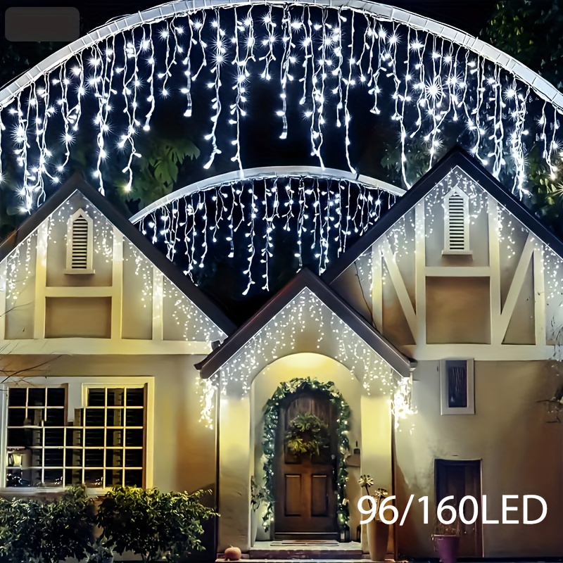 Luces de carámbanos solares pa - Outdoor Power For Xmas Lights reseña y precio