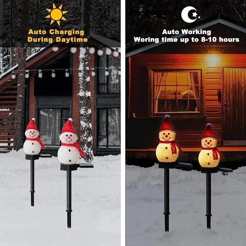 2 LED muñeco de nieve luz Sola - Outdoor Power For Xmas Lights reseña y precio