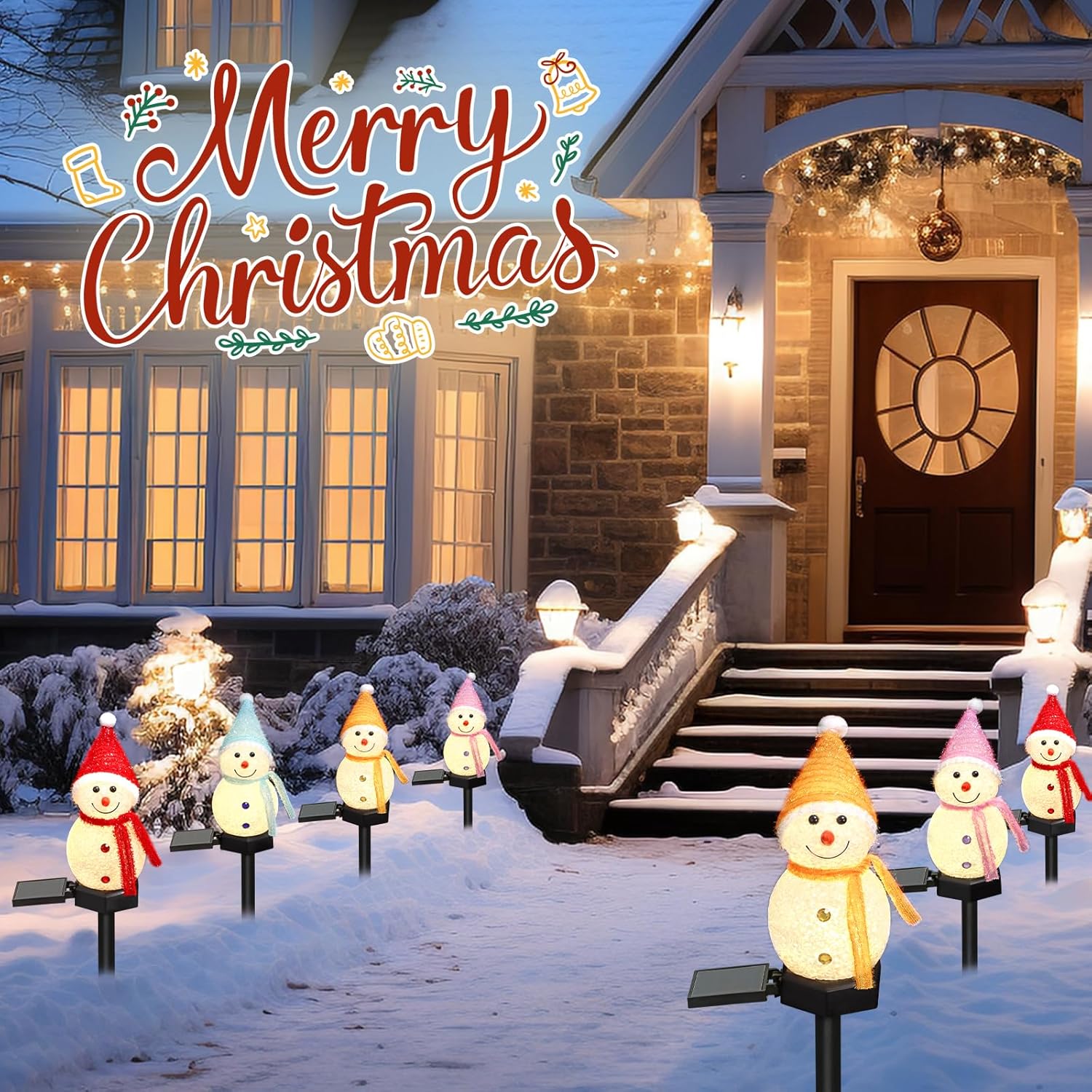 Luz LED Solar de muñeco de nie - Outdoor Power For Xmas Lights reseña y precio