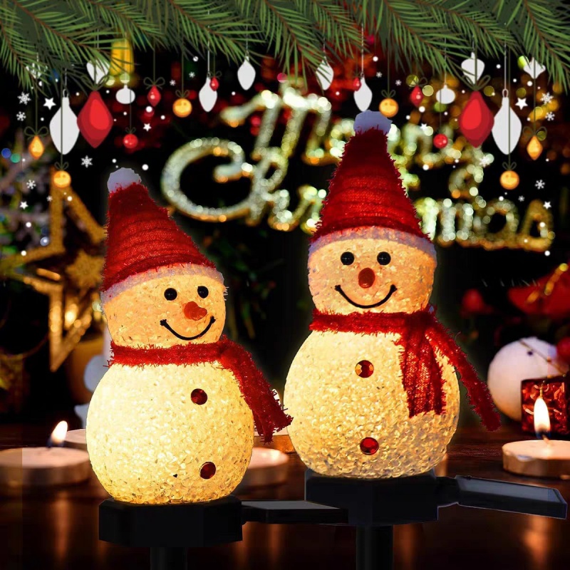 Luz LED Solar de muñeco de nie - Outdoor Power For Xmas Lights reseña y precio