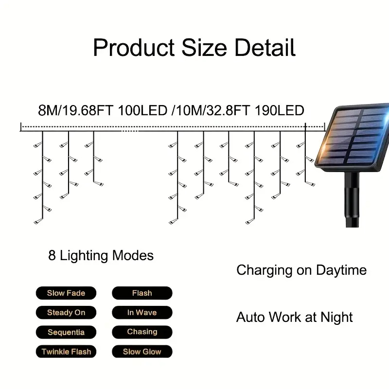 Luces Solares de Hielo para Ex - Outdoor Power For Xmas Lights reseña y precio