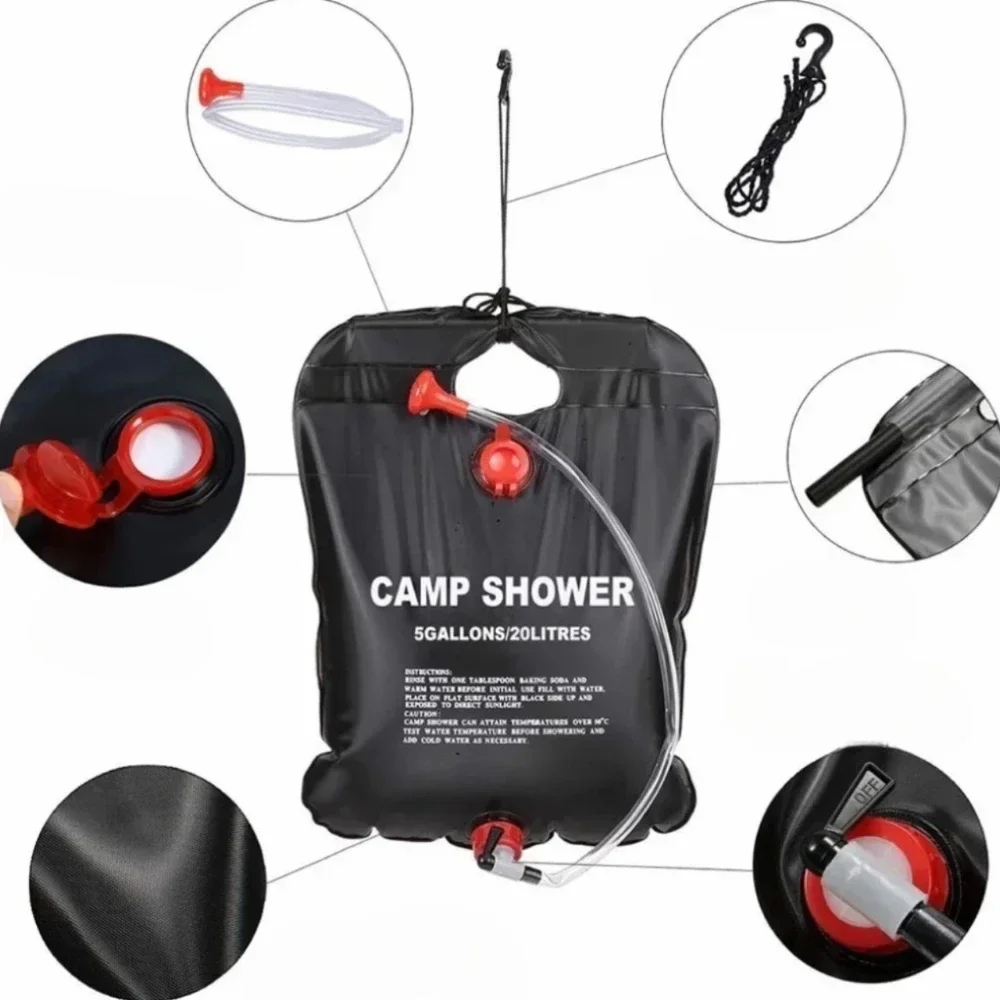 Bolsa de Ducha Exterior de Gra - Outdoor Power Solutions reseña y precio