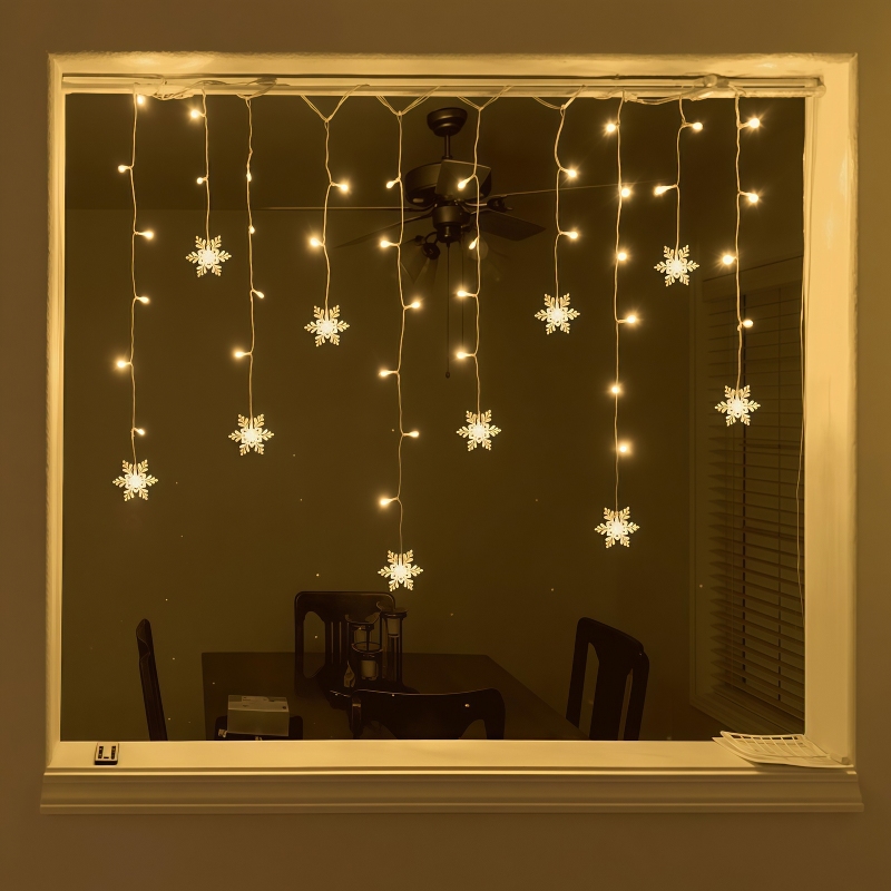 Luces de cortina con forma de  - Outdoor Power For Xmas Lights reseña y precio